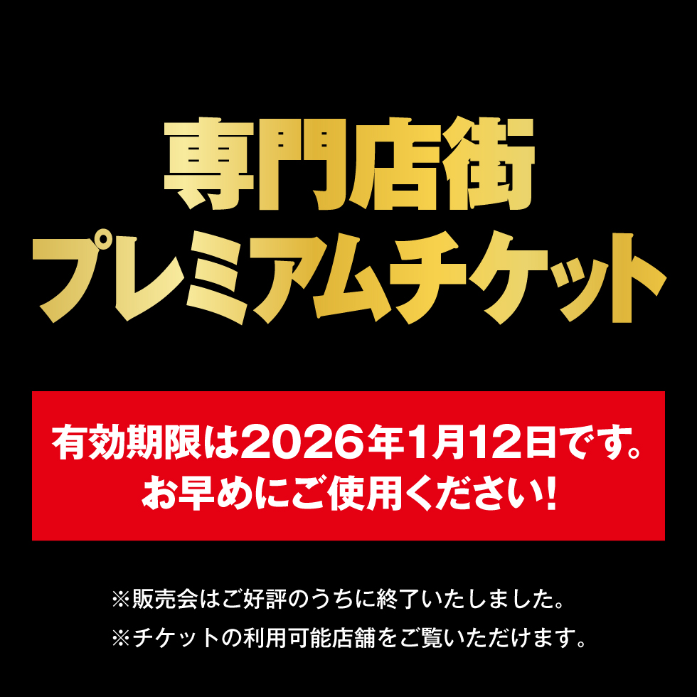 ブラックフライデー・クリスマス・年末年始のお買い物に使える！年に一度のプレミアムチケット販売