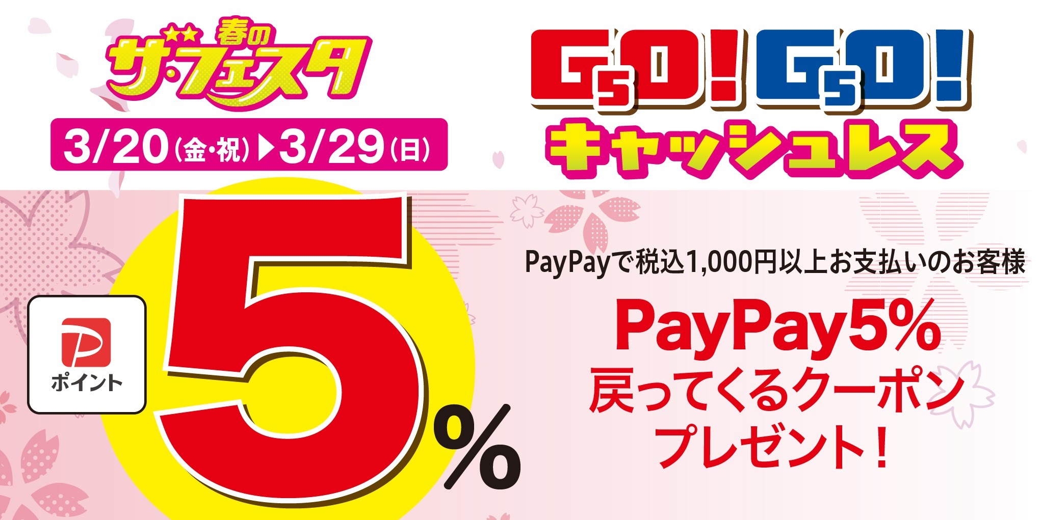 PayPayポイントが最大5%戻ってくるクーポン